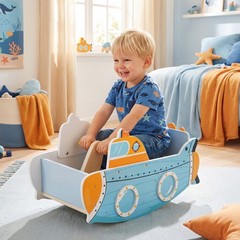Climbing Toy for Toddlers 1+, Submarine-Themed Wooden Montessori Climbing Set