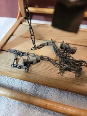 VTG Baby Toddler Child Wooden Wood Porch Tree Swing Set w Chains Free Ship