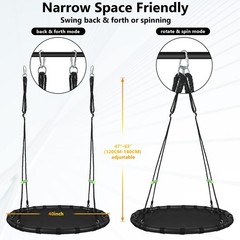 Tree Swing with PP Mat – Durable, Safe, and Easy to Install,Black Outdoor Sau…