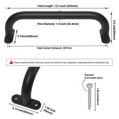 13” Black Playground Handles Safety Grab Bar Indoor & Outdoor 2pcs