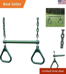 Outdoor Trapeze Assembly with Rings – Perfect for Ages 3-11 – 125 lbs Capacity