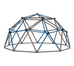 90939 Geometric Dome Climber Jungle Gym, 4.5′ High x 9′ Wide, Blue & Brown