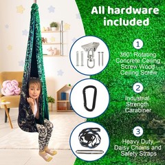 HiCamer Sensory Swing 300lbs Indoor Outdoor Cuddle Swing Crystal Green