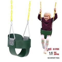 Heavy-Duty High Back Full Bucket Toddler Swing Seat | Coated Swing Green
