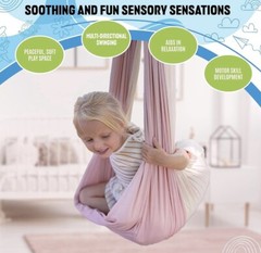 Sensory Swing for Kids with Reversible Colors – Ceiling/tree pink and white