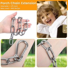 2 Pack 30 Inch Heavy Duty Chains for Swing, 440LB Hanging Chair Chain with 5/…