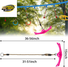 Ninja-Twister Swing Spins Set: Slackline Attachments – 360° Handle Twist-Spin Fl