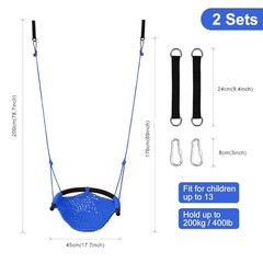 Kids Swing Seat, Heavy Duty Rope Play Secure Children Swing Set, 2 Pack Blue