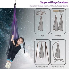 Sensory Swing for Kids Holds up to 300lbs Indoor & Outdoor Therapy Space Purple
