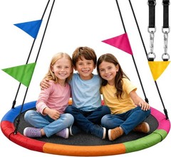 Family-Friendly 40 Inch Saucer Swing – Indoor/Outdoor Use for Kids & Adults