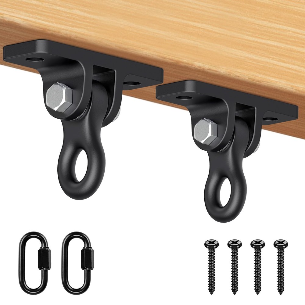 Heavy Duty Black Swing Hangers, 2400LB Capacity One-Piece Cast Iron Porch Swi…