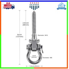 Heavy Duty Stainless Steel Swing Hangers 1500lb Capacity 2 Pack Porch Playground