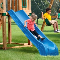 Swing’n’Slide NE 4701 Summit Slide 2Piece Plastic Scoop Slide for 4′ Decks, Blue