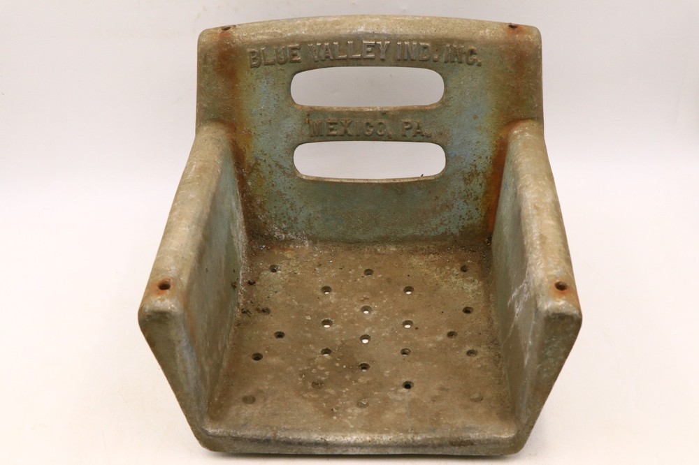 Vintage Metal Playground Swing Seat ~13x13x9″ Blue Valley Ind Mexico PA #1