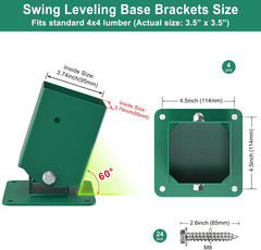 Heavy Duty Swing Set Brackets Kit with 2 A-Frame Swing Brackets, 4 Swing Levelin