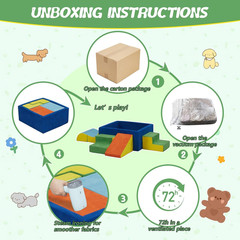 6-Piece Foam Climbing Blocks with Ball Pit for Toddlers,Soft Play Set for Indoor