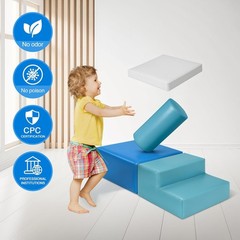 6-Piece Soft PU Leather Toddlers Climbing Toys for Baby – Kids Foam Climbing …