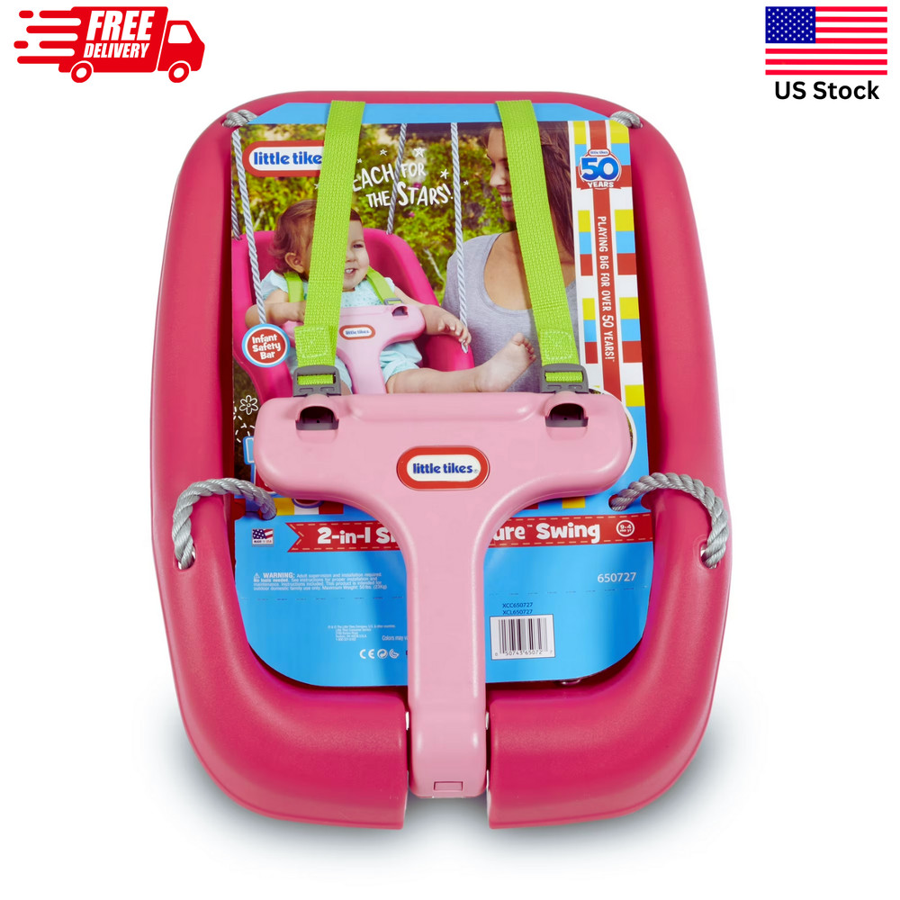 Little Tikes 2-in-1 Snug & Secure Swing High Back Magenta Baby Toddler Seat