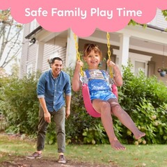 Single Swing Kit for Kids: Easy Install Pink Backyard Swing Set Replacement