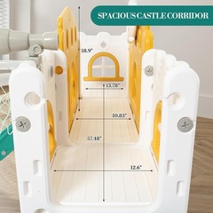 8 in 1 Toddler Slide Playset for Age 1-3 with Climber Toy Storage Green & Orange