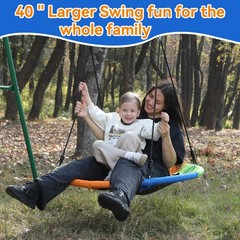 Saucer Tree Swing Seat for Kids 40 Inch Outdoor Round Tree Swing for Children…