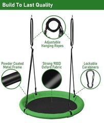 24 Inch Saucer Tree Swing Set for Kids & Adults, Adjustable Flying Swing Seat…