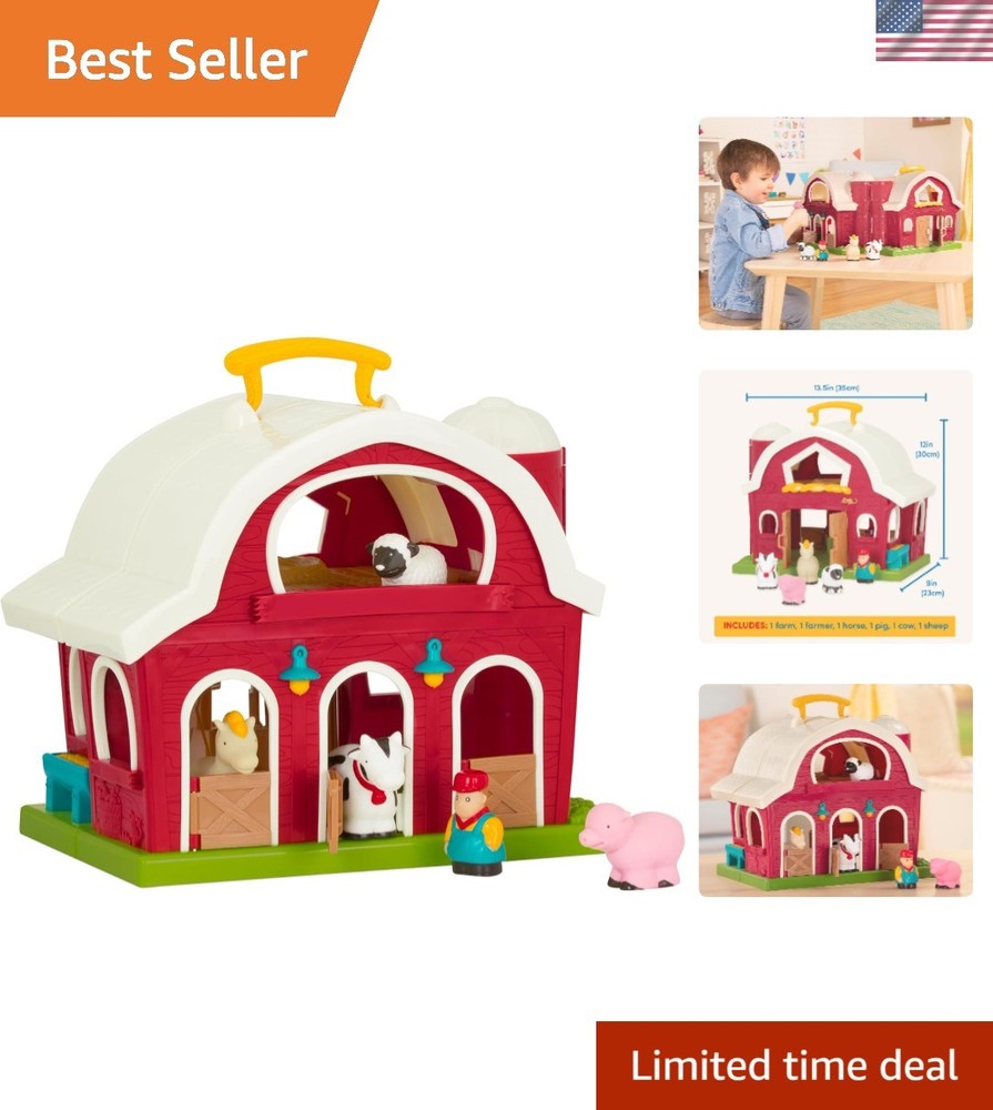 Portable Big Red Barn Playset with Animals – Perfect Learning Toy for Toddlers