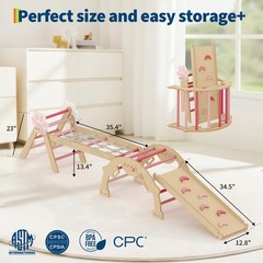 Triangle Set1Toddler Jungle Gym Indoor with Ramp,Arch&Ladder Climbing Toys Baby