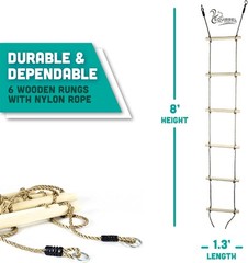 6 ft Kids Climbing Rope Ladder – DIY Swing Set Addition for Outdoor Fun