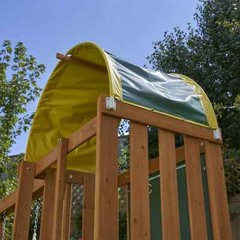 Ainsley Wooden Outdoor Swing Set with Slide and Rock Wall