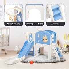 8-in-1 Toddler Climber and Slide Playset Indoor and Outdoor Playground for Kids