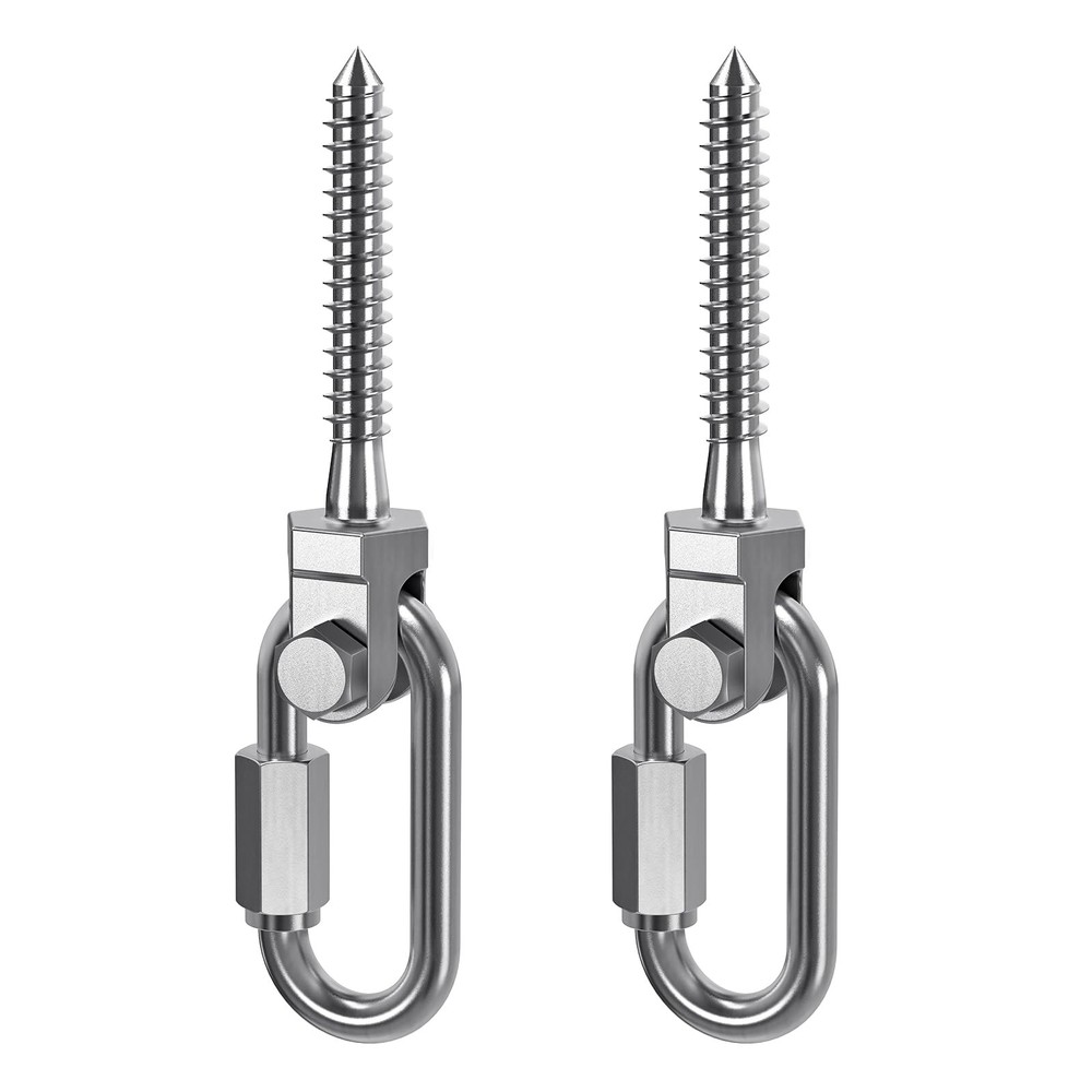 Heavy Duty 304 Stainless Steel Swing Hangers Set of 2, 180° Rotation Porch Sw…