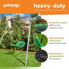gobaplay Outdoor Swing Set Frame with Bars & gobaplay Boat Swing Platform Saucer