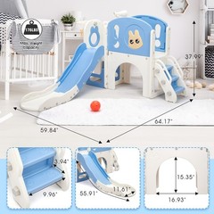 8-in-1 Toddler Climber and Slide Playset Indoor and Outdoor Playground for Kids