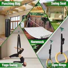 Heavy Duty Swing Hangers with Bearing, Porch Swing Hanging Kit 4 Pack Green