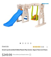 Grow’n up Scramble Slide Swing Plastic Playground -Ages 2 Years to 6 Years
