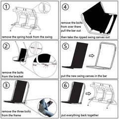 2 Person Porch Swing Seat Chair Cover for Patio Swing Chair with Separate Sea…