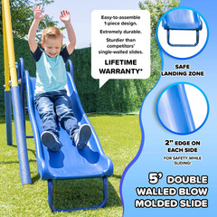 Starlight Metal Swing Set for Kids Ages 3–8 with 2 LED Swings, Saucer Swing, 5Ft