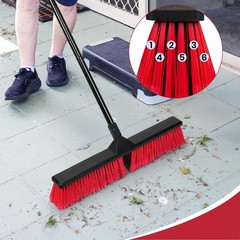 24″ Push Broom Outdoor with 63″ Long Handle and Stiff Bristles, Heavy Duty Ou…