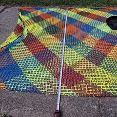AONEKY Playground Net 9′ x 9′ Multicolor Kids Climbing Cargo Net Double Layer