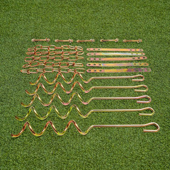 MSC-5672 Deluxe Corkscrew 5-Piece Metal Ground Anchor Hardware Kit for Swing Set