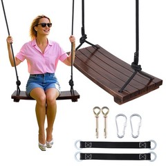 Wood Swing Seat 19.7 X 9.8 X 1 Inch Carbonized 550 Lbs Load – 100% Waterproof