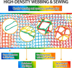 Climbing Cargo Net 6.5 X 9.8 Ft Large Kids Backyard Climbing Net Double Layers P