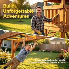 16.5″ Heavy Duty Steel Monkey Bars – 10 Pack Metal Ladder Rungs for Swing Set, C
