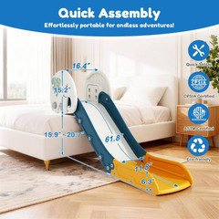 Adjustable Toddler Couch Slide, Adjustable Height Indoor Slide with HDPE Non-Sli