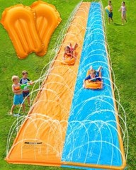 30FT Slip and Water Slide, Extra Long Slip n 30ft-Double Lane Blue and Orange