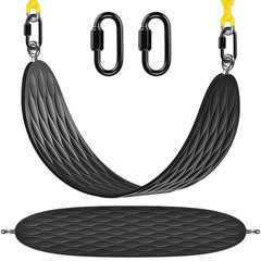 Heavy Duty Swing Seat with 66’’ Chain and Carabiners, A:black Swing Seat-1pack
