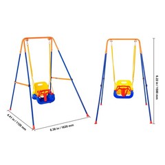 Uimoso Swing Sets for Backyard 3 in 1 Toddler Swing Set with 4 Sandbags Foldable