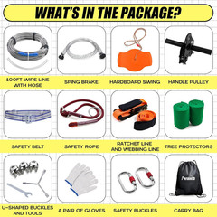 Perantlb Zipline for Backyard Kids and Adults,Zipline Kits 100ft