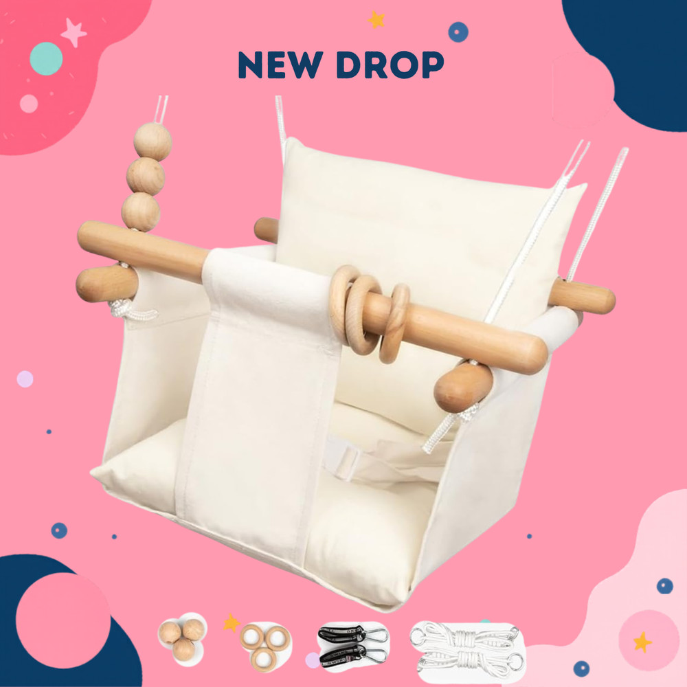 NEW Baby Toddler Swing Seat Indoor Outdoor Canvas Tree Swing with Safety Belt